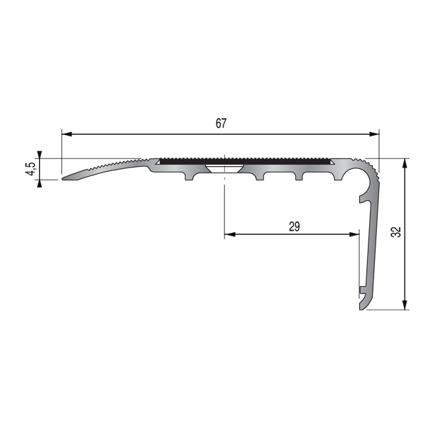 Nez de marche Evolutif 2CBIS - 67x32 mm