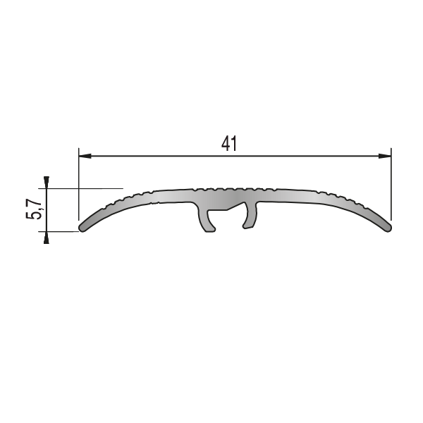 Seuil à Fixation Invisible Multi-niveaux - 41 mm Strié